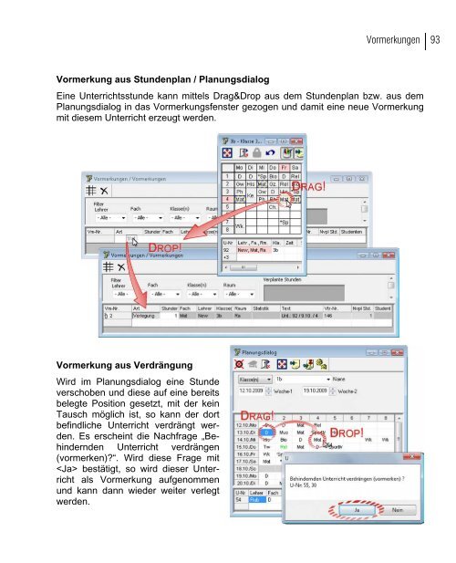 Planen im Stundenplan