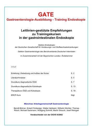 Gastroenterologie-Ausbildung - Training Endoskopie ... - DGVS