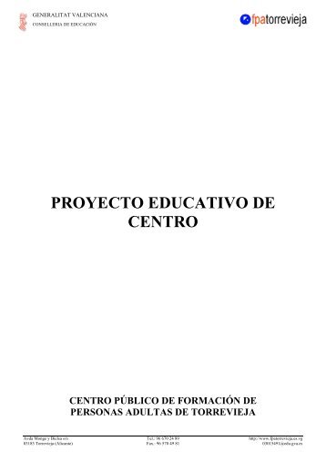 proyecto educativo de centro - cpfpa torrevieja - Generalitat ...