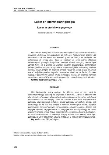 Láser en otorrinolaringología - Laser in otorhinolaryngology