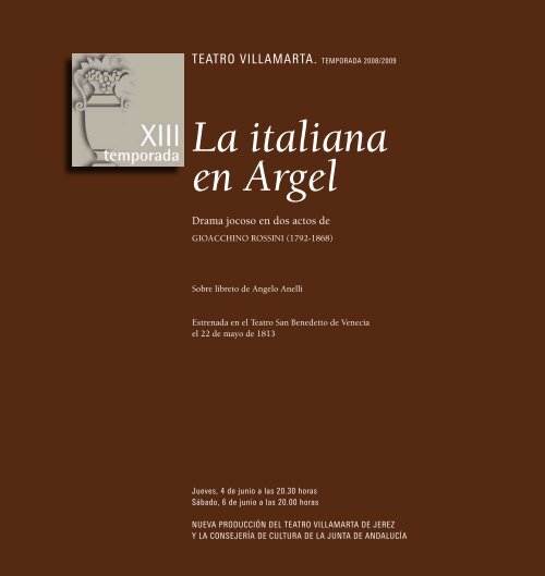 libreto: La italiana en Argel - La Arcadia Jerez