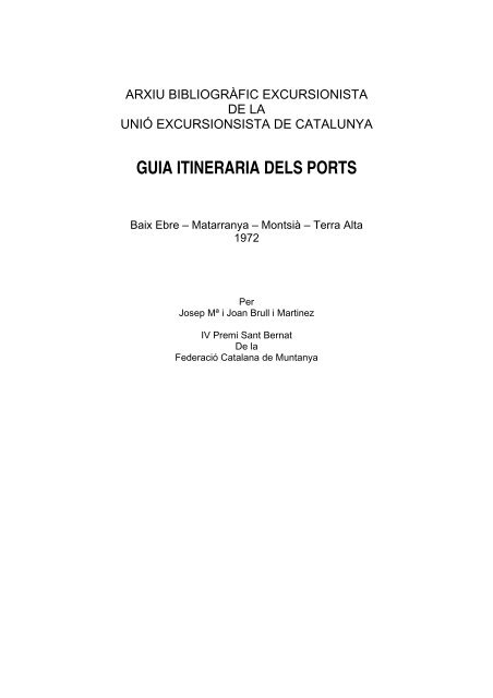 GUIA ITINERARIA DELS PORTS - UEC Tortosa