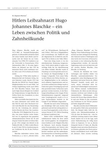 Hitlers Leibzahnarzt Hugo Johannes Blaschke - Deutsche ...