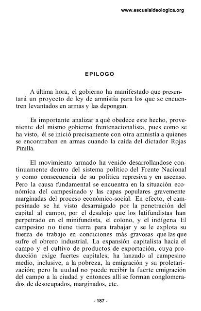 origen y desarrollo del movimiento revolucionario colombiano