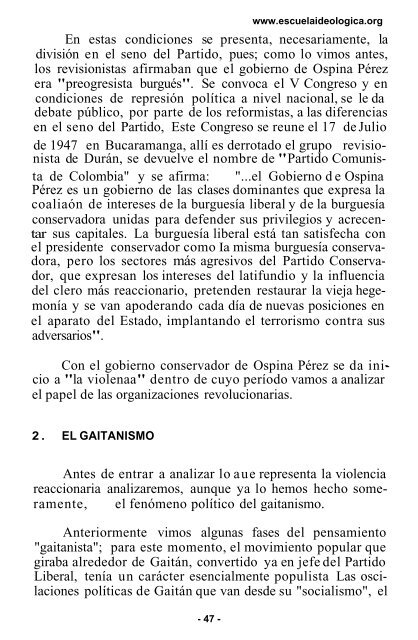 origen y desarrollo del movimiento revolucionario colombiano