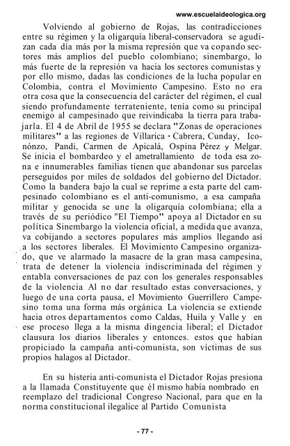 origen y desarrollo del movimiento revolucionario colombiano