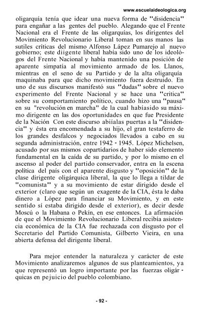 origen y desarrollo del movimiento revolucionario colombiano