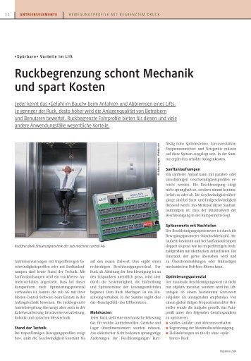 Ruckbegrenzung schont Mechanik und spart Kosten - polydrive