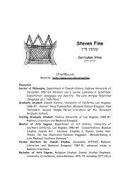 Steven Fine שמעון פיין - Center for Online Judaic Studies