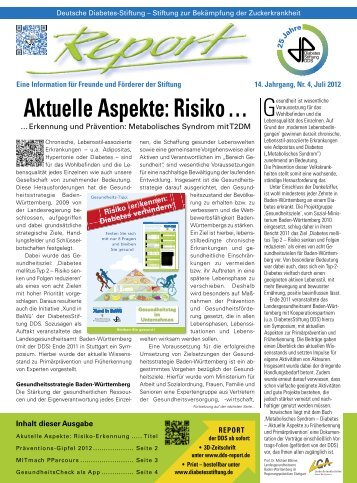 Aktuelle Aspekte: Risiko â¦ - Deutsche Diabetes Stiftung
