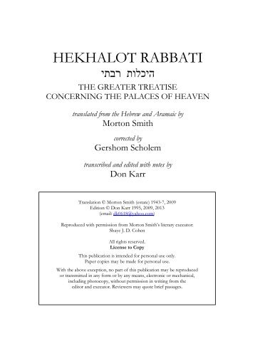 HEKHALOT RABBATI