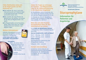 Sturzprophylaxe - Diakonissenkrankenhaus Karlsruhe-Rüppurr