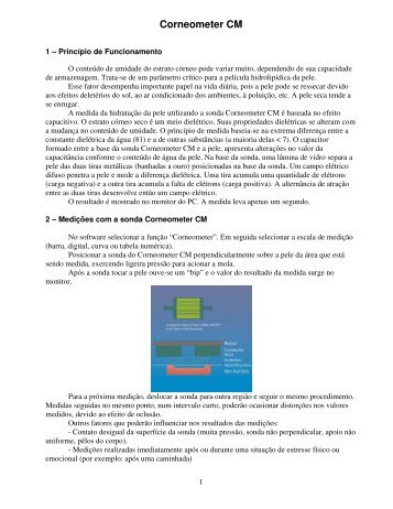 Manual Sonda Corneometer CM - Cosmetics Online Brasil