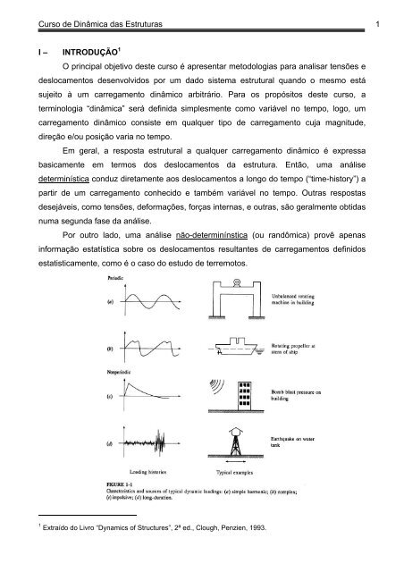 Curso de Dinâmica das Estruturas 1 I – INTRODUÇÃO1 O ... - IME