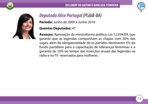 DO LOBBY DO BATOM À BANCADA FEMININA 1 - Janete Pietá