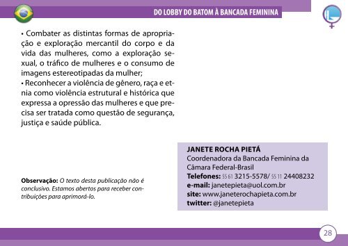 DO LOBBY DO BATOM À BANCADA FEMININA 1 - Janete Pietá