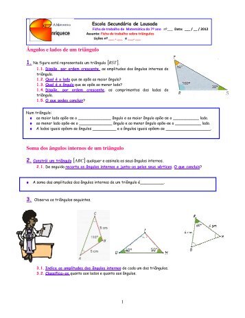 Os ângulos no triângulo - Oficina de Matemática da Secundária de ...