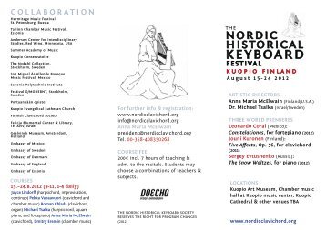 pdf version of program - Nordic Historical Keyboard Festival