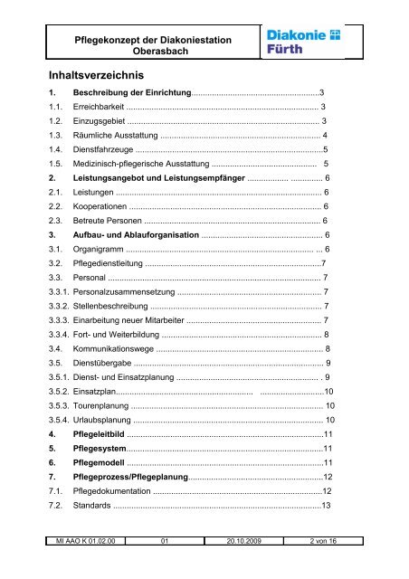 1. Beschreibung der Einrichtung - Diakonie Fürth