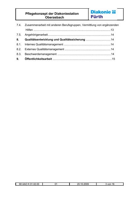 1. Beschreibung der Einrichtung - Diakonie Fürth