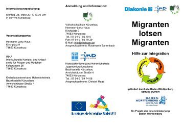 Projekt-Flyer Download - Diakonische Bezirksstelle - Künzelsau