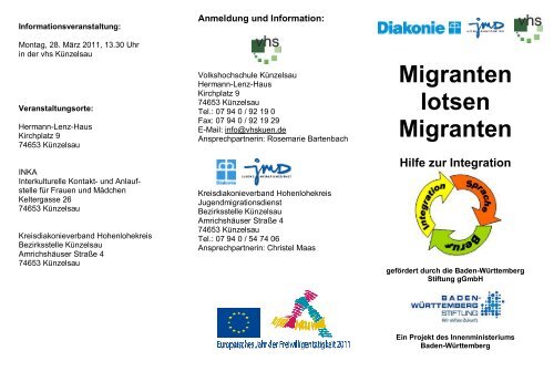 Projekt-Flyer Download - Diakonische Bezirksstelle - Künzelsau