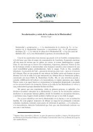 Secularización y crisis de la cultura de la Modernidad - UNIV