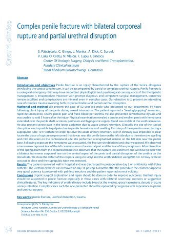 Complex penile fracture with bilateral corporeal ... - Revista Urologia
