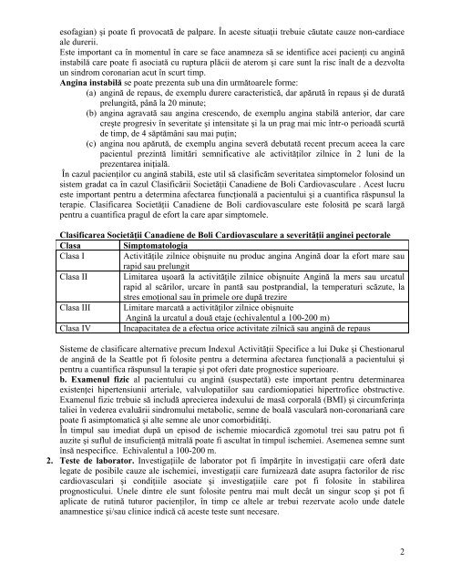 Protocol de diagnostic si tratament al anginei pectorale stabile l