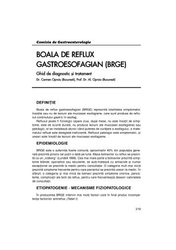 BOALA DE REFLUX GASTROESOFAGIAN (BRGE)