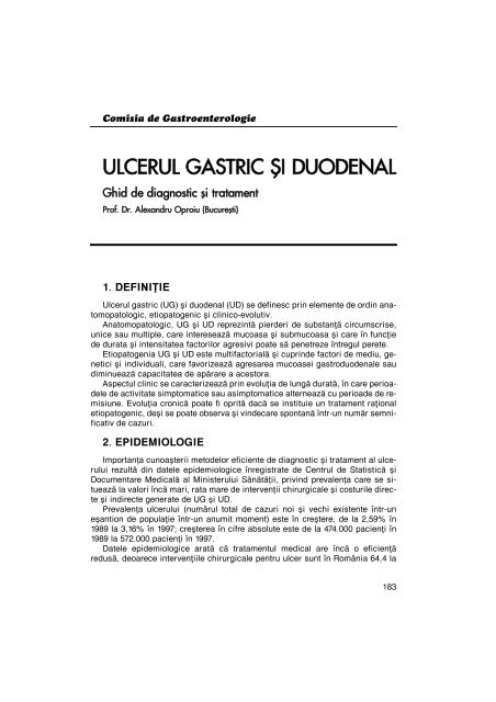 ULCERUL GASTRIC {I DUODENAL