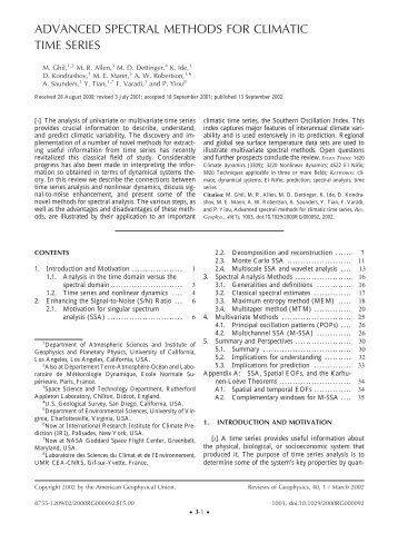 advanced spectral methods for climatic time series - Atmospheric ...