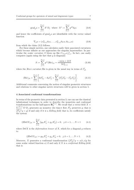 Singular metrics and associated conformal groups underlying ...