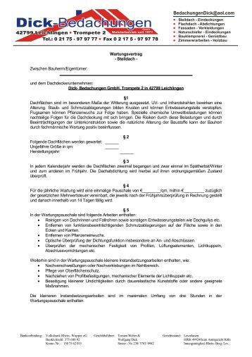 Wartungsvertrag pdf Wartungsvertrag pdf
