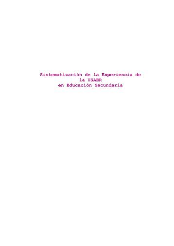 Sistematización de la Experiencia de la USAER en Educación ...