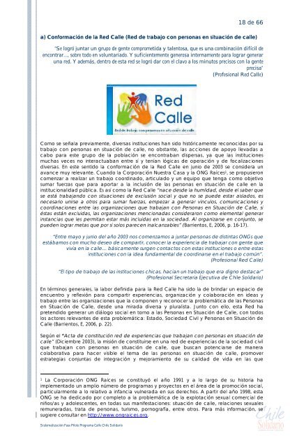 Documento N°1: Sistematización Programa Calle Chile Solidario