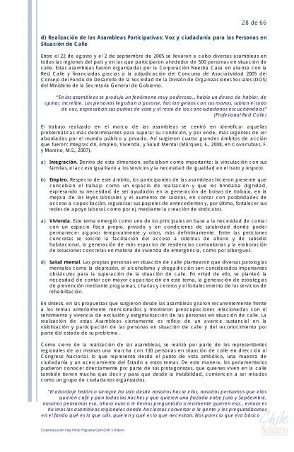 Documento N°1: Sistematización Programa Calle Chile Solidario