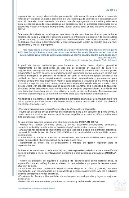 Documento N°1: Sistematización Programa Calle Chile Solidario