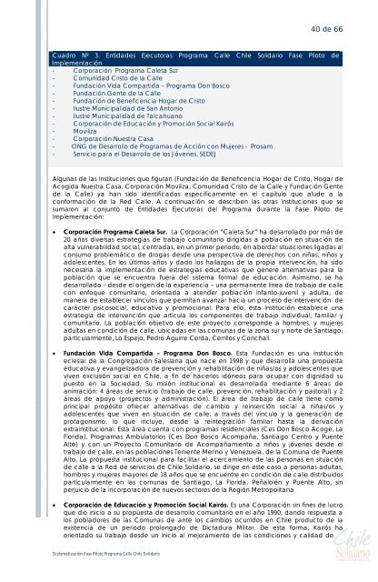 Documento N°1: Sistematización Programa Calle Chile Solidario