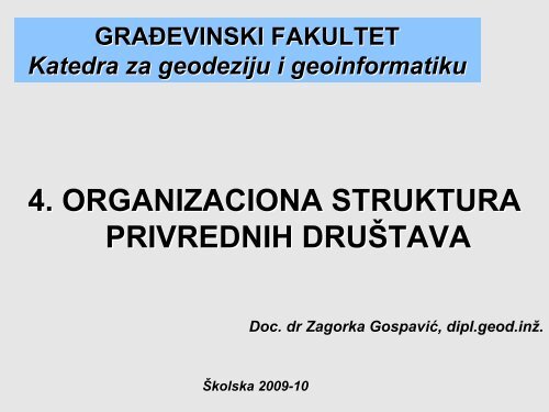 Organizaciona struktura privrednih drustava