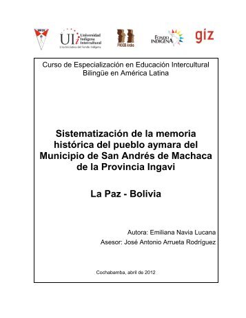 Sistematización de la memoria histórica del ... - Fondo Indígena