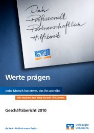 Detaillierter Geschäftsbericht 2010 - Vereinigte Volksbank AG