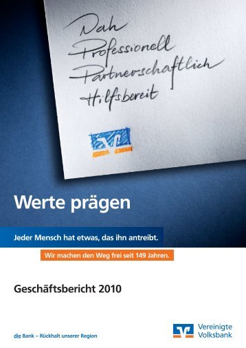 Detaillierter Geschäftsbericht 2010 - Vereinigte Volksbank AG