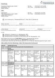 Anmeldung Hochschule Fresenius gem. GmbH Per Fax: +49 (0)37 5 ...