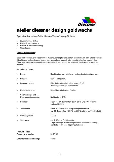T Design Goldwachs.pdf - SEFRA Farben