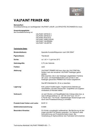 VALPAINT PRIMER 400 - Diessner