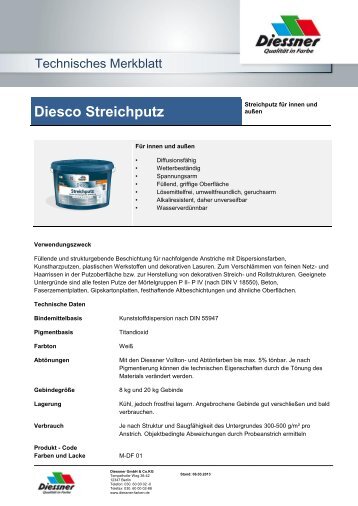 Technisches Datenblatt - Diessner