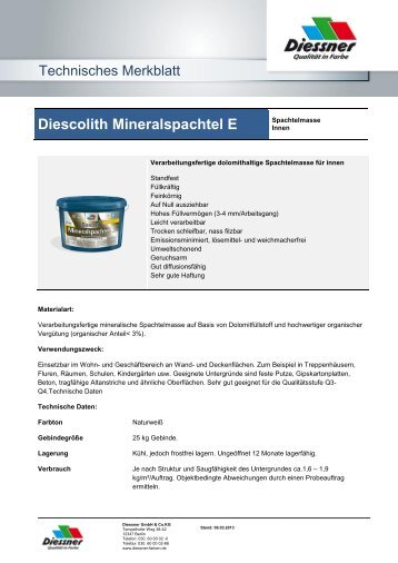 Diescolith Mineralspachtel E - Diessner