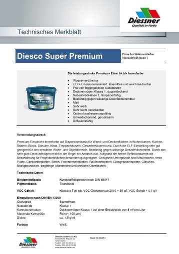 Diesco Super Premium Einschicht-Innenfarbe - Diessner