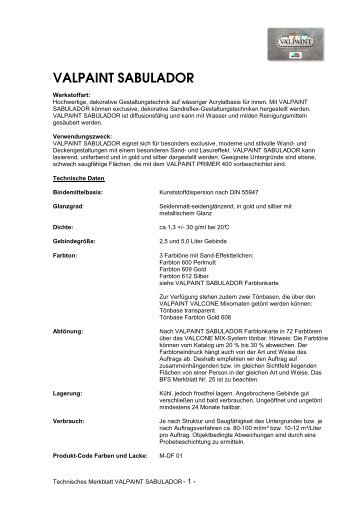 VALPAINT SABULADOR - Diessner